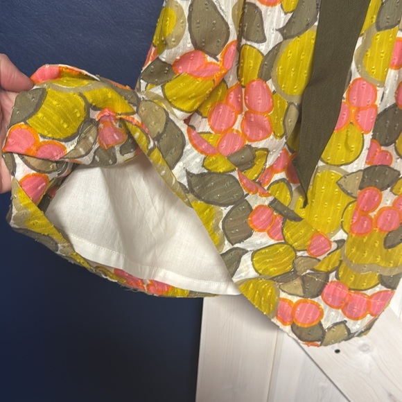 Milly of New York Swiss Dot Cotton Lemon & Cherry Print Mini Dress Size 2 - Picture 5 of 10